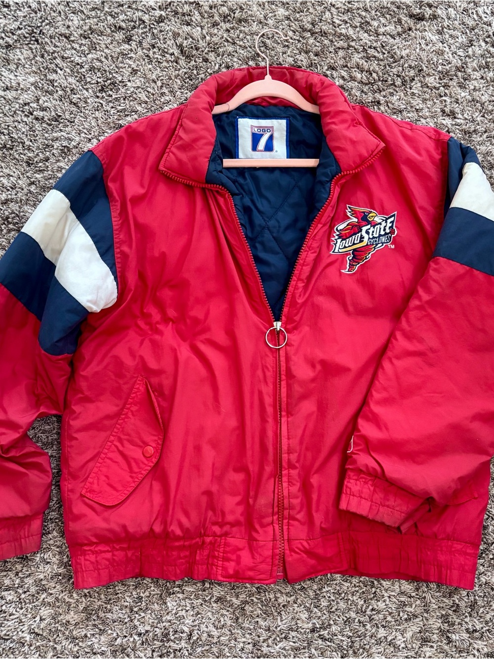 Vintage 1990s Iowa State Winter Jacket, NCAA Collegiate Logo 7, Size L